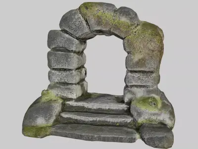  Ancient Stone Portal - Archway  Low-poly 3D model