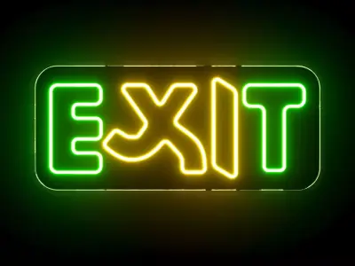 Running Exit Neon Sign 3D model