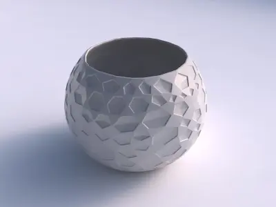Bowl spheric with crystal dents 3D print model