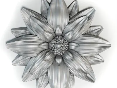 3D stl model of a flower for CNC router  3D print model