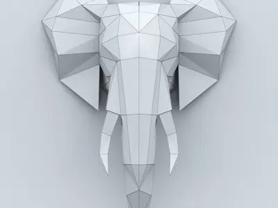 Ukraine elephant paper head 3D model