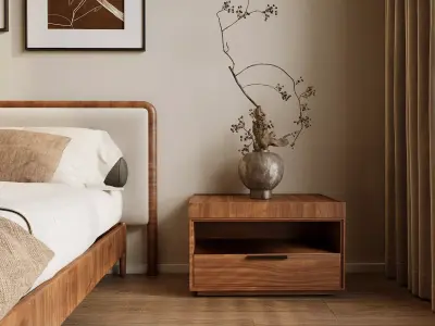 Cozy Japandi Bedroom 3D model