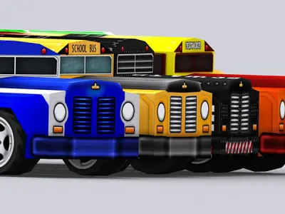 Road Rush Xtreme Buses Low-poly 3D model