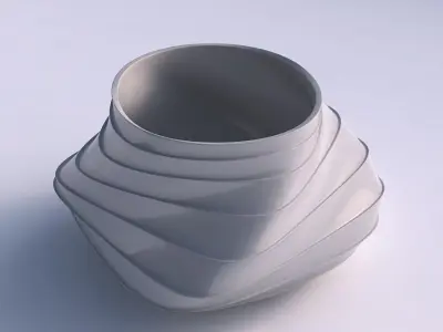 Bowl twisted elipse with horizontal layers 3D print model