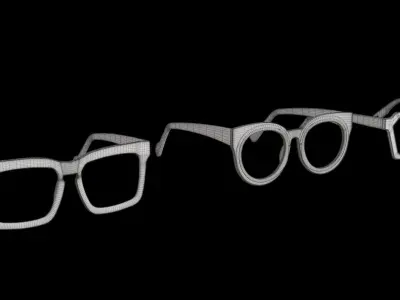 Set Of Colorful Glasses 2 3D model