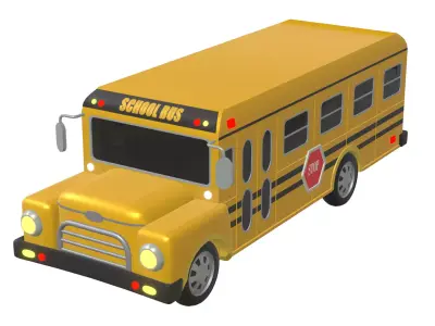 School bus cartoon 3D model