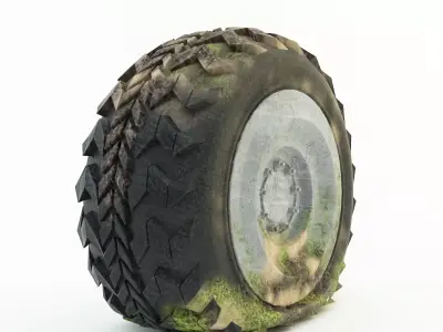 flat tire 3d model 3D model