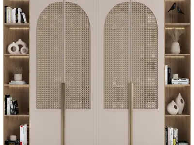 Rattan Wardrobe Furniture 03 3D model