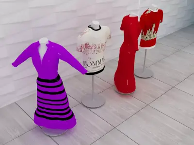 Dress T-shirt Cloth Wear F7 3D model