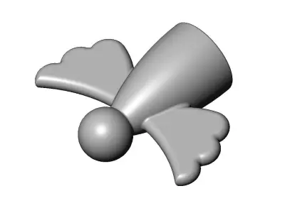 Guardian angel winged peg doll decor sculpture 3D print model