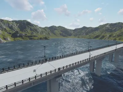 Bridge Concret Low-poly 3D model Low-poly 3D model