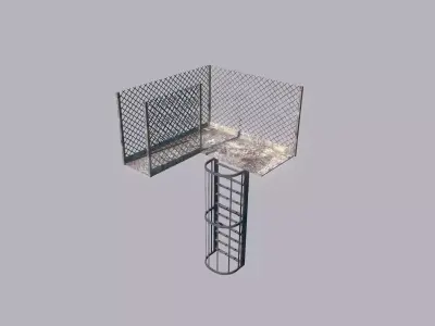 Metal Walkway and Ladder Free low-poly 3D model