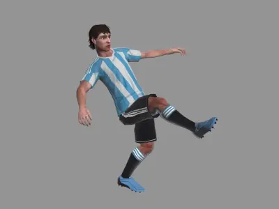 Soccer Player Rigged Low-poly 3D model