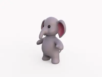Little animal baby - Elephant cute - Animated Low-poly 3D model