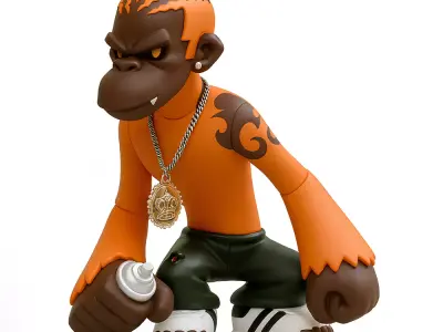  Street Culture Spray Dennis Rodman Kong hip hop Graffiti toy 3D print model