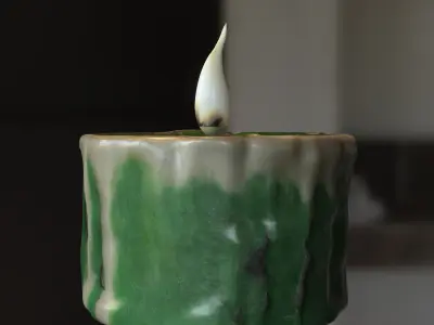 Mossy Ritual Candle 3D model