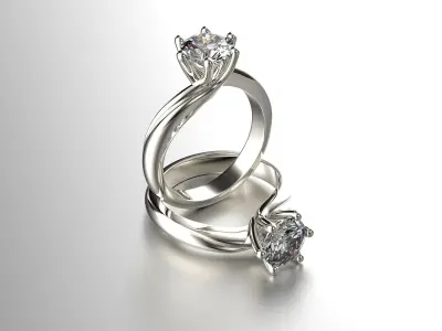 Jewelry Engagement Ring with diamond 0073 Set of sizes FBX 3dm 3D print model