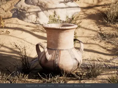 Egyptian Pot F Low-poly 3D model