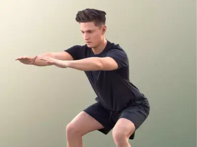 Dan 10484 - Fitness Man Low-poly 3D model