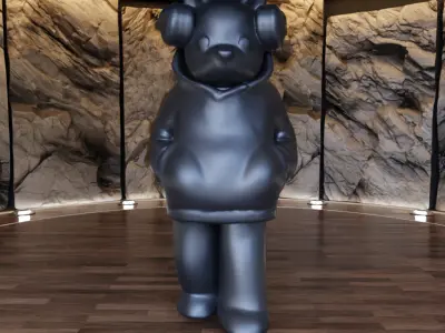 Low Fidelity Bear Headphones Figure Fan Art Toy  3D print model