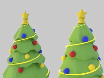 Christmas Tree Low-poly 3D model