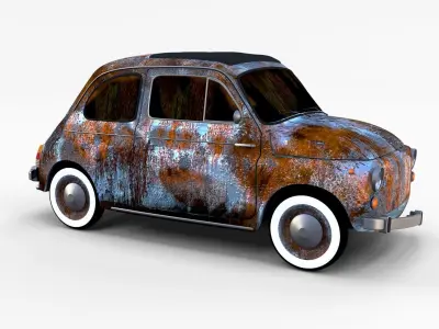 Rusty FIat 500 Nuova rev 3D model