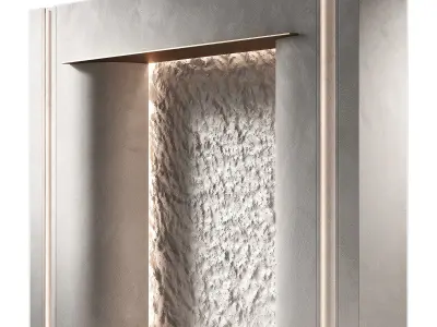 Rounded modular doorway opening Wall hallway pass through 3D model