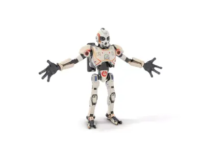 Futuristic Robot Model Rigged and Animated Low-poly 3D model