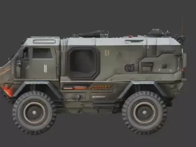 Tactical Military Armored Vehicle 3D Model Low-poly 3D model