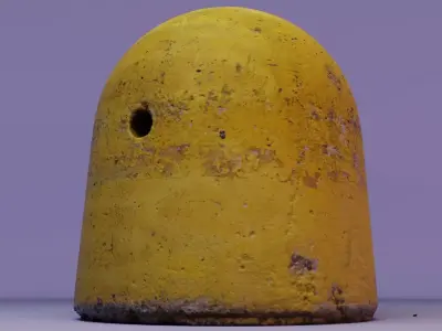 Concrete road bollards 01 high-poly 3D model