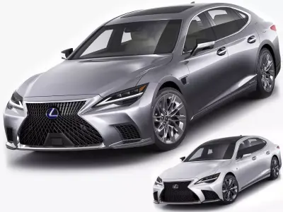 Lexus LS500 2021 hybrid and F-sport 3D model