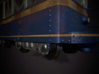 Train wagon Railroad Passenger Car Low-poly 3D model