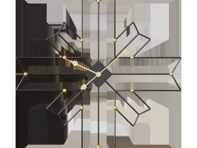 Golden Cross wall clock 3D model