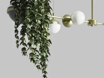 pot light pendant  plant light hanging 03 3D model