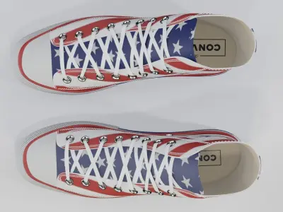Basketball Leather Shoes Converse All Star USA 3D model