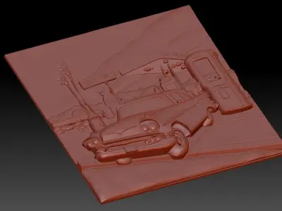  The car is at the gas station 3D print model