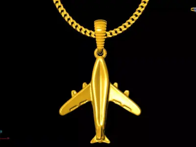 airplane pendant charms - one inch pendant 3D print model