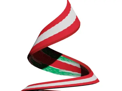 Lebanon Helix Structure Flag 3D model