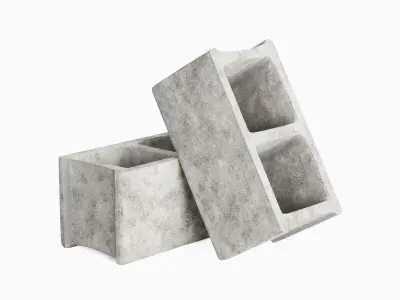 Concrete Construction Blocks 01 Low-poly 3D model