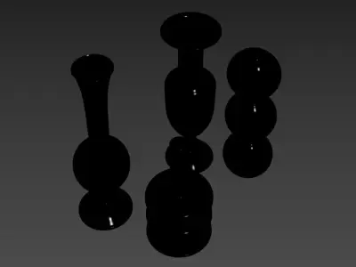 Black Sculptural Glass Vase 3D model