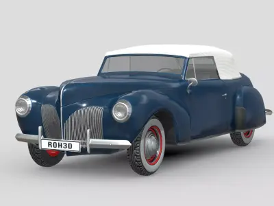 Lincoln Zephyr Continental 1939 Low-poly 3D model