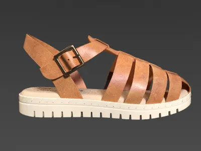 Womens Penalize Buckle Fisherman Sandals  Low-poly 3D model