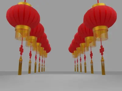 Chinese lantern 3D model 3D model