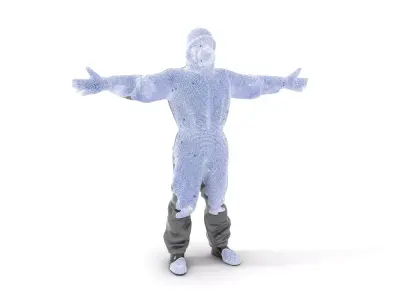 Grey Hazmat Suit model pack Low-poly 3D model