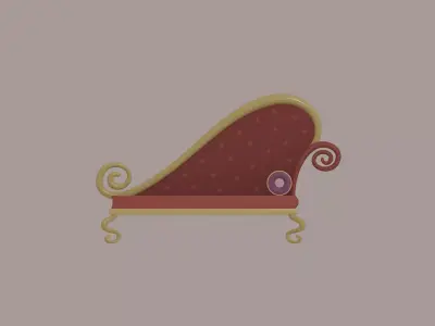 Fainting Couch Low-poly 3D model