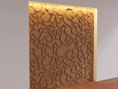 Decorative Wooden Wall Model 2 3D model