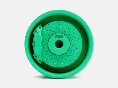 15x7 American Racing Vector Wheel and Brake 3D print model