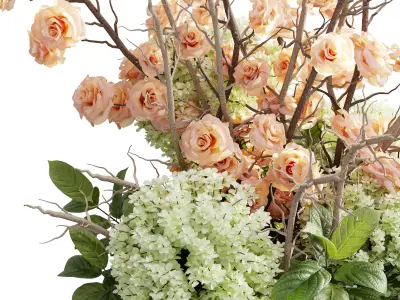 Flower In a Glass Vase - Bouquet 79 3D model