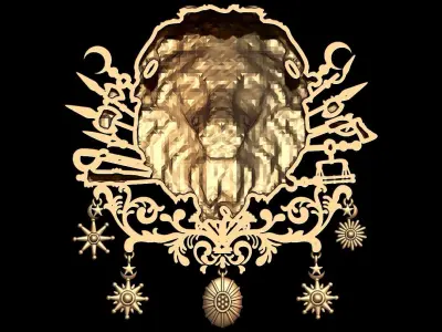 Lion Brooch 3D Cad Model 3D print model Free 3D print model