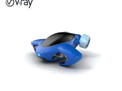 Futuristic Urban Flying Car Pod Model Pack Low-poly 3D model